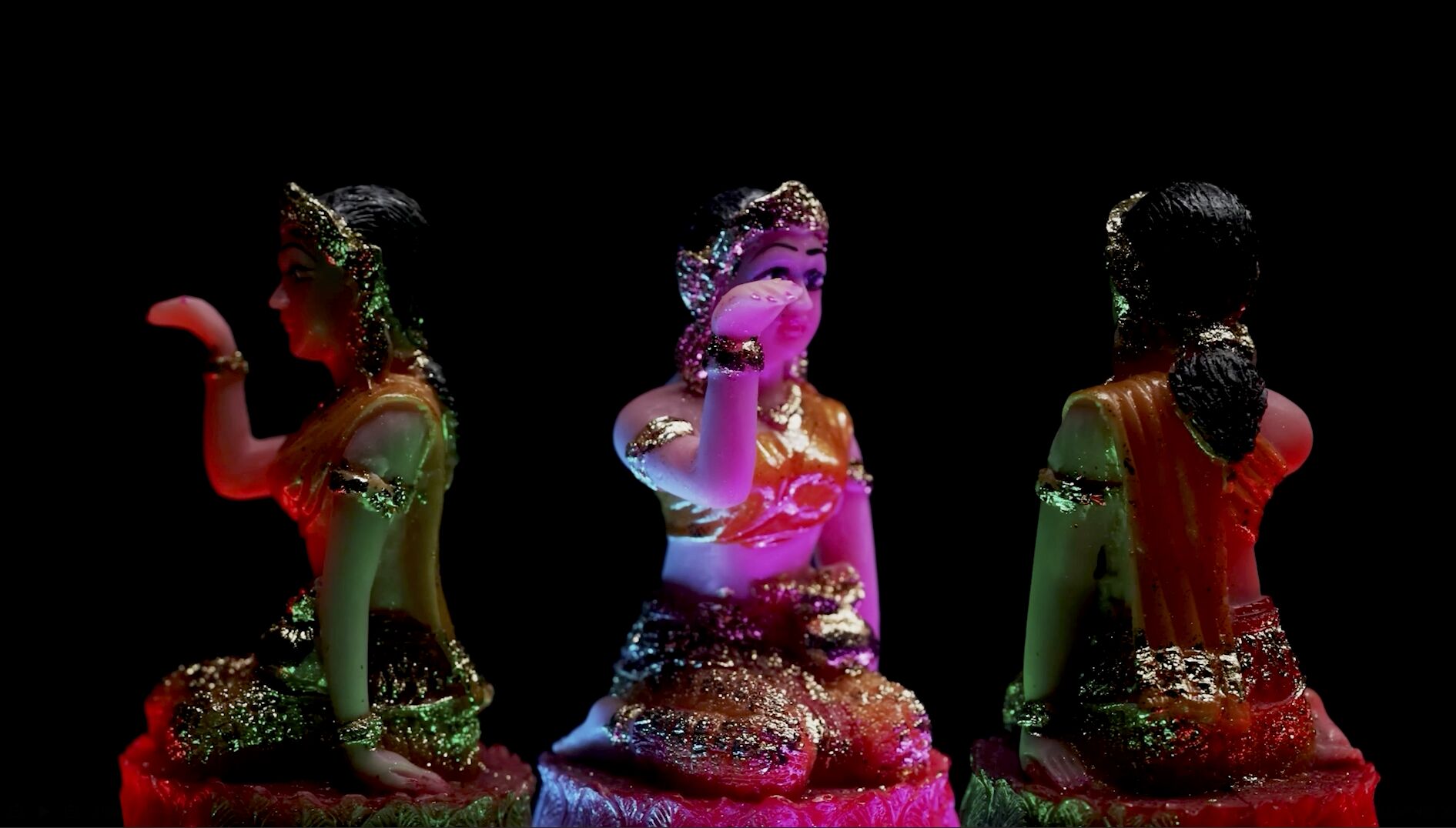 a frame from the video installation Re.minice with 3 Nang Kwak